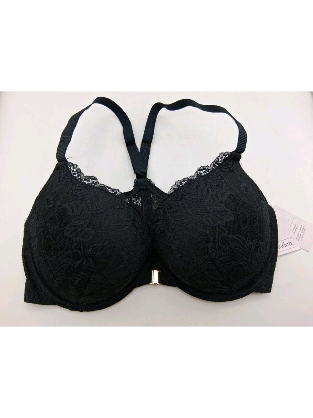 NWT Auden Bra 36DD Push Up Bra Push Up Demi Coverage Racerback Front Close Black